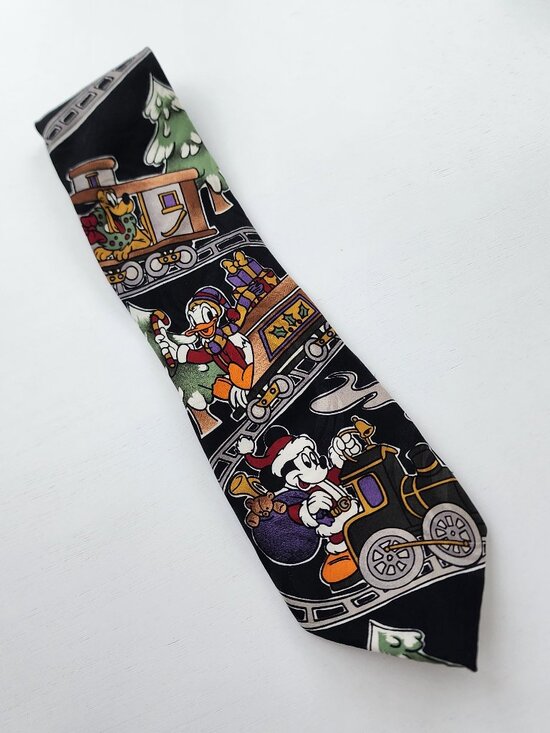 Disney Other - Vintage Mickey Mouse Christmas Unlimited Disney Train Neck Tie